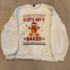 SHEIN Lets Get Baked Gingerbread Sweater  Size Large